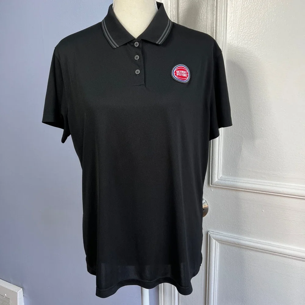 Nike Dri-Fit Detroit Pistons Polo Top Basketball NBA Short Sleeve Women's XL